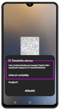 QR kodo nuskaitymas